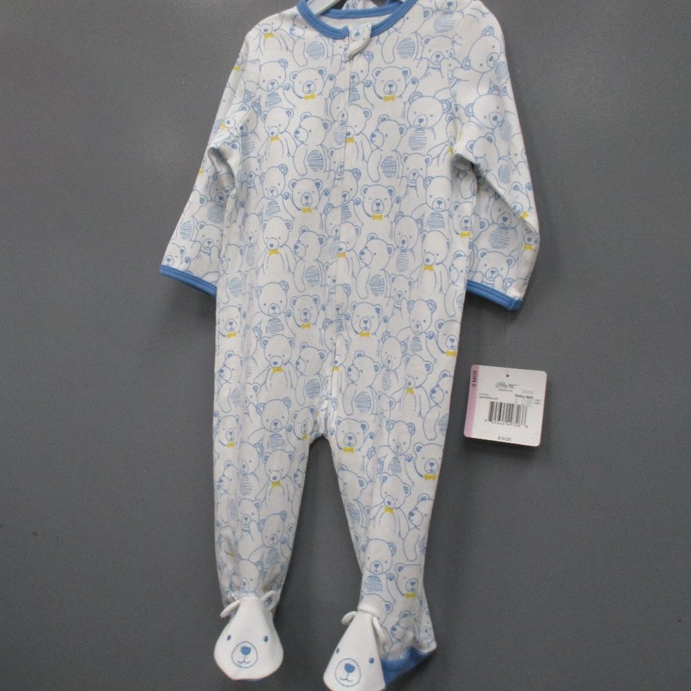 BNWT Baby's Romper Size 9M White with Animal Prints 100% Cotton Overall Sleeper